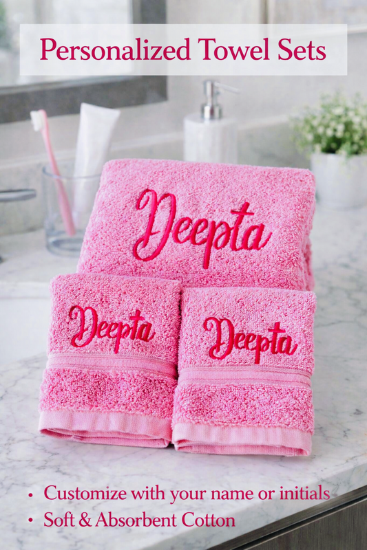 Personalised bath towel combo