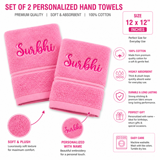 Personalised face towels (Set of 2)