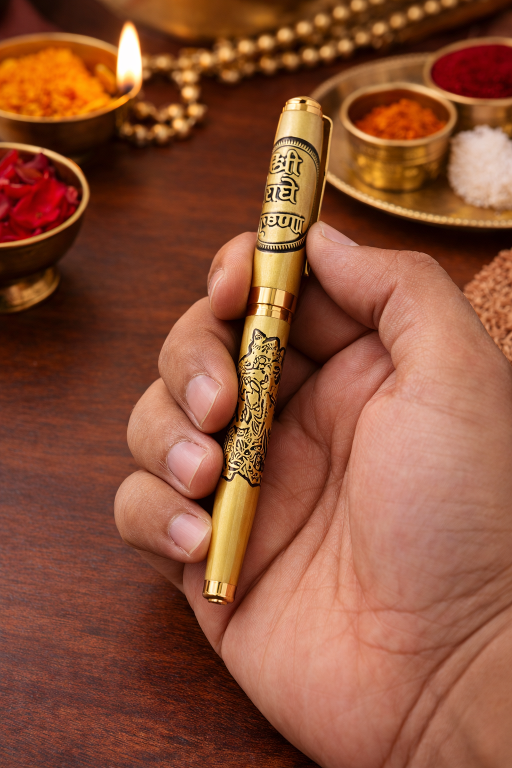 RADHA KRISHNA Engraved Metal Pen