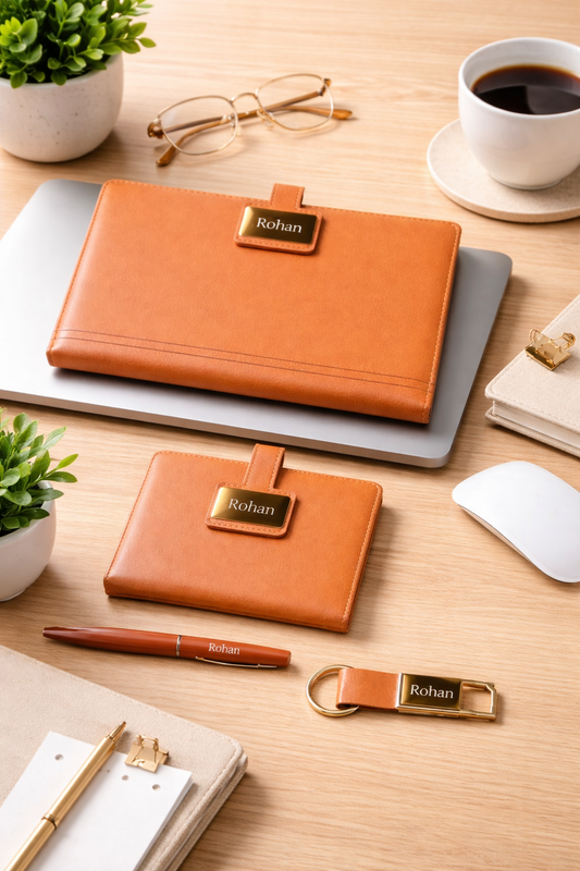 4 in 1 Personalised Gift Set (Diary/Passport Cover/Pen/Keychain)