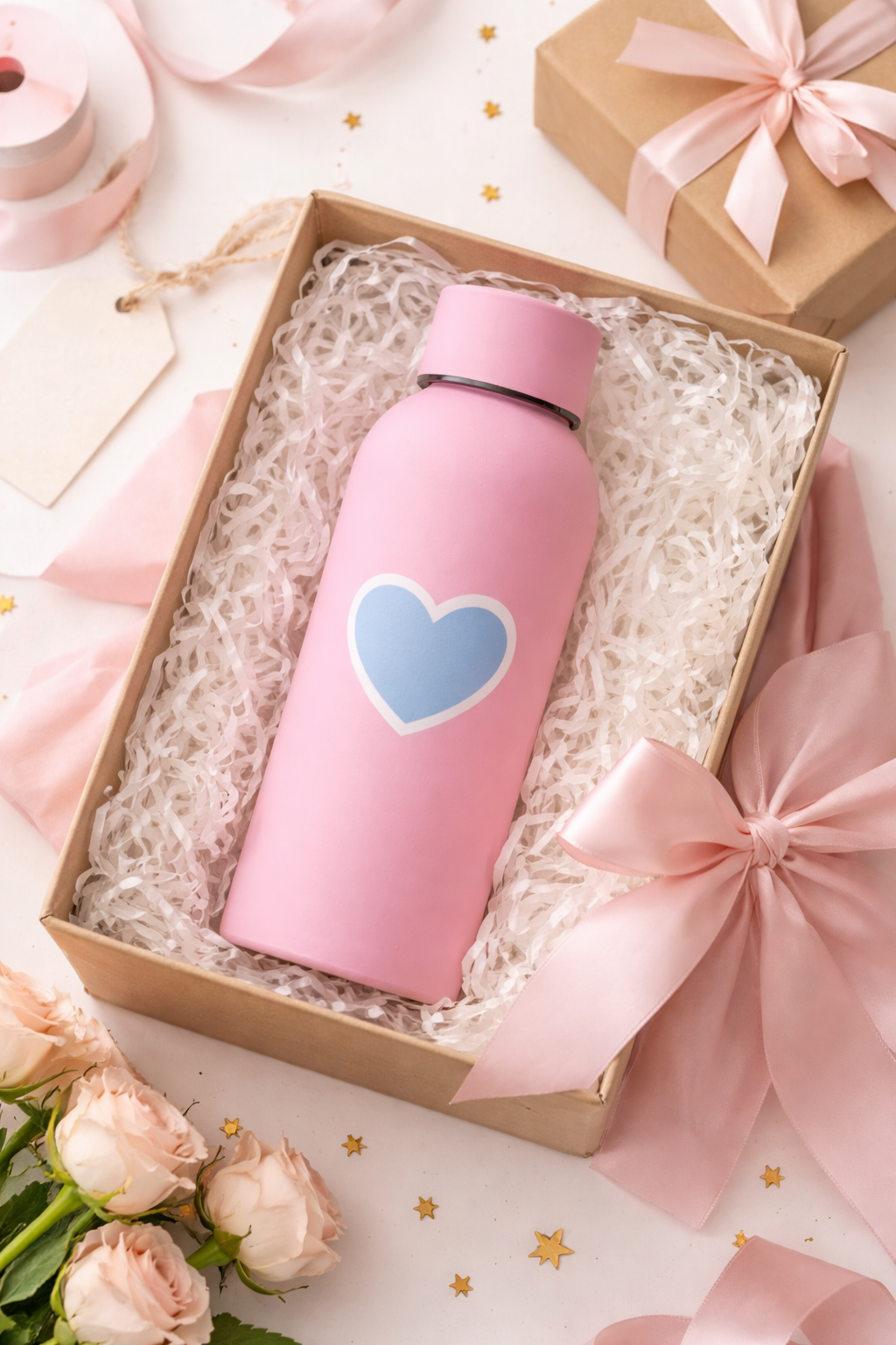 Stainless steel Hot & Cold 500ML bottle | Customised Bottle | Good for Gifting | (Pink)