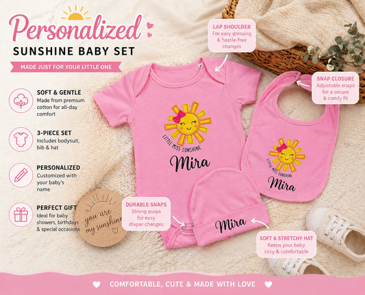 New born baby girl personalised combo (0-6 months)