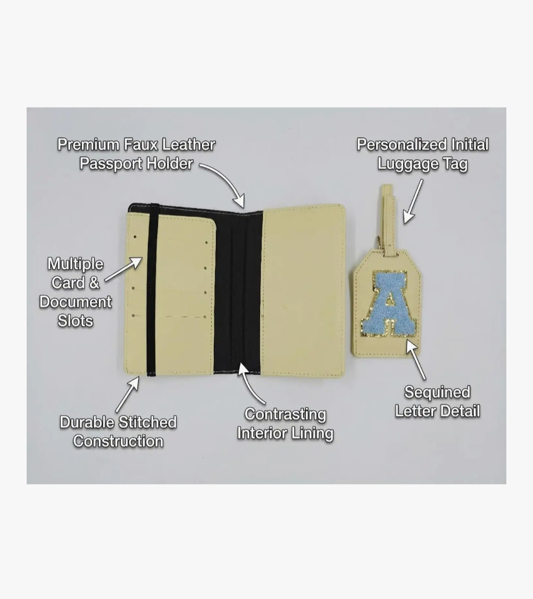 Customised Passport Cover & Bag Tag Combo