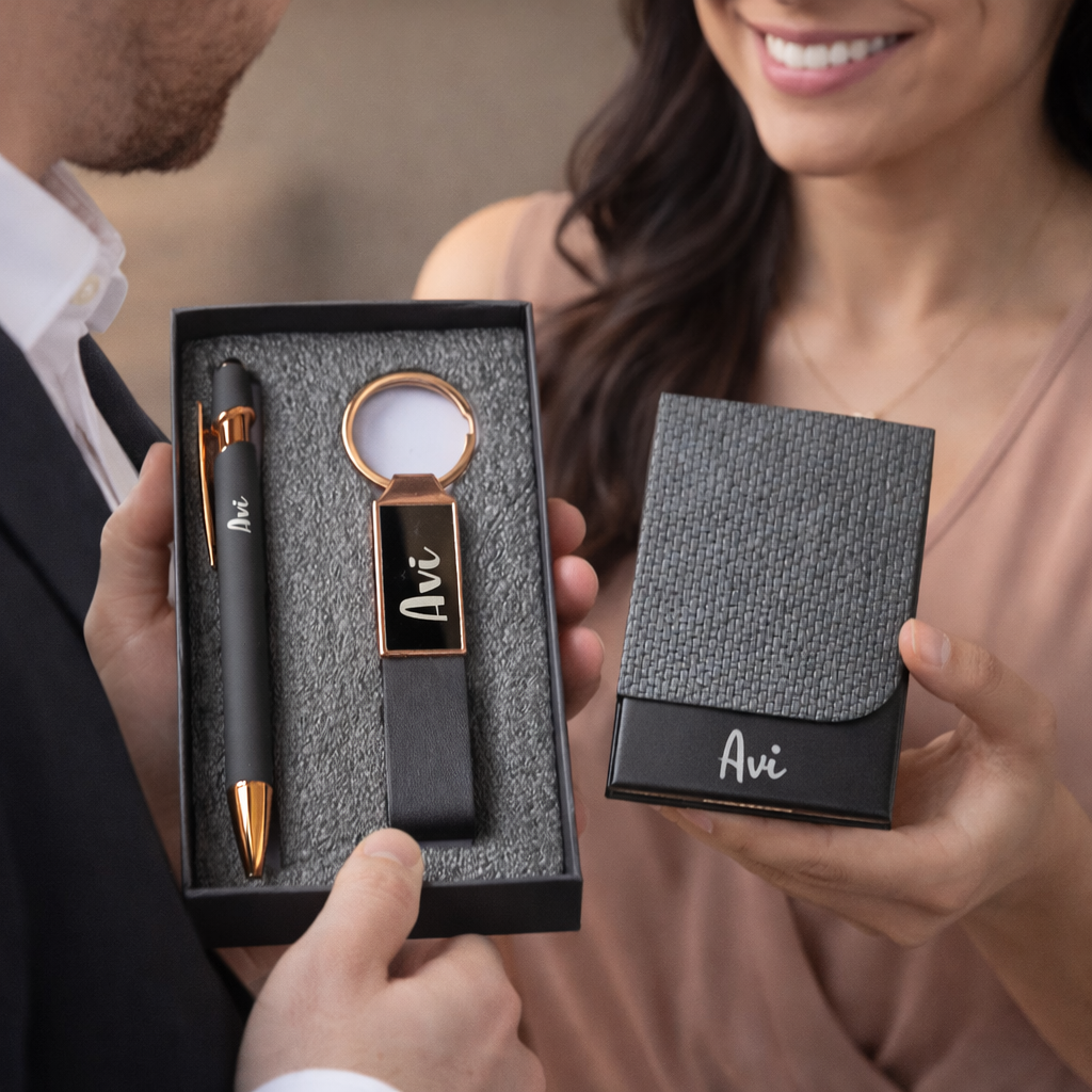 Personalised Pen/Keychain & Card holder Set