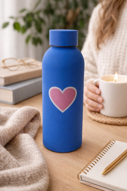 Stainless steel Hot & Cold 500ML bottle | Customised Bottle | Good for Gifting | (Blue)