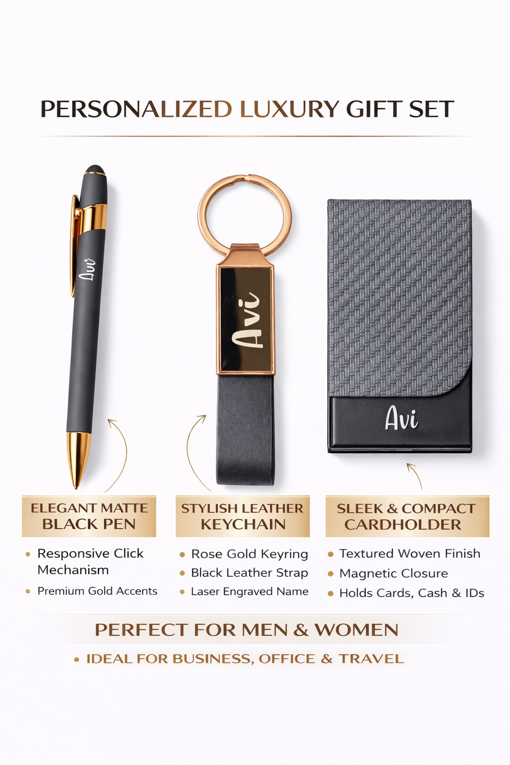 Personalised Pen/Keychain & Card holder Set