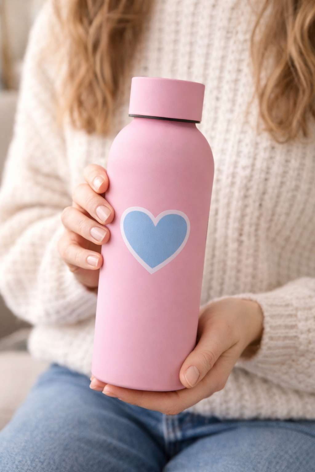 Stainless steel Hot & Cold 500ML bottle | Customised Bottle | Good for Gifting | (Pink)