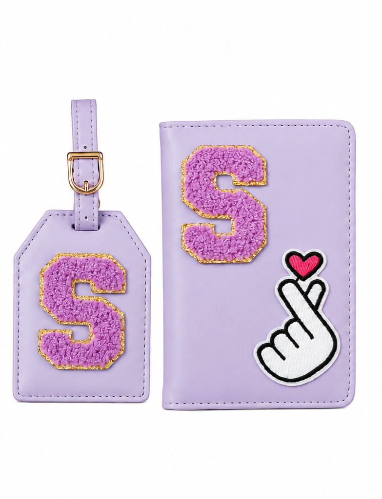 Customised Passport Cover & Luggage Tag Combo with Korean Heart