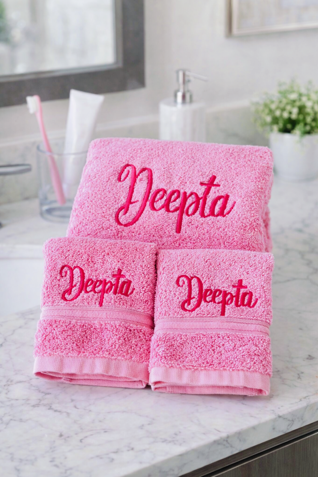 Personalised bath towel combo