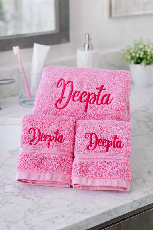Personalised bath towel combo