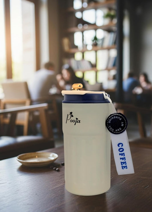 Personalised Coffee Flask | Hot & Cold Temperature Flask | (White)