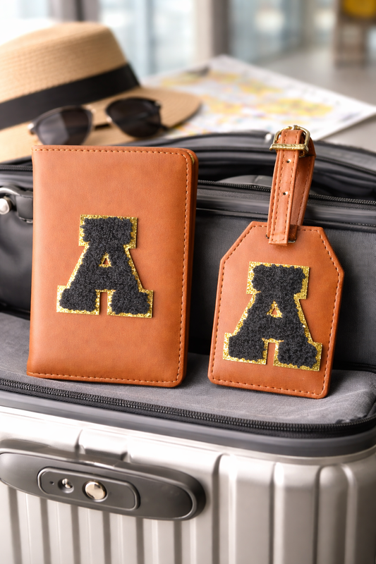 Customised Passport Cover & Luggage Tag Combo (Tan)