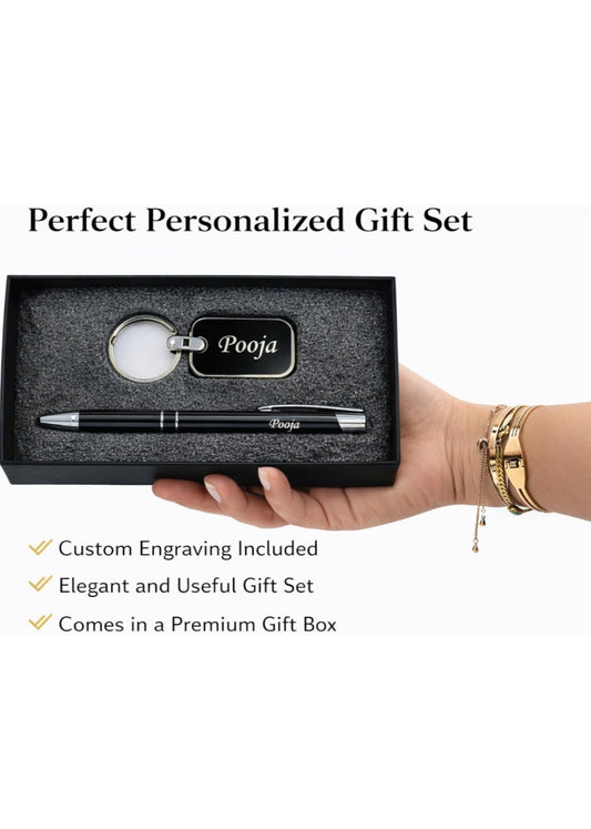 Personalised Pen & Keychain Set