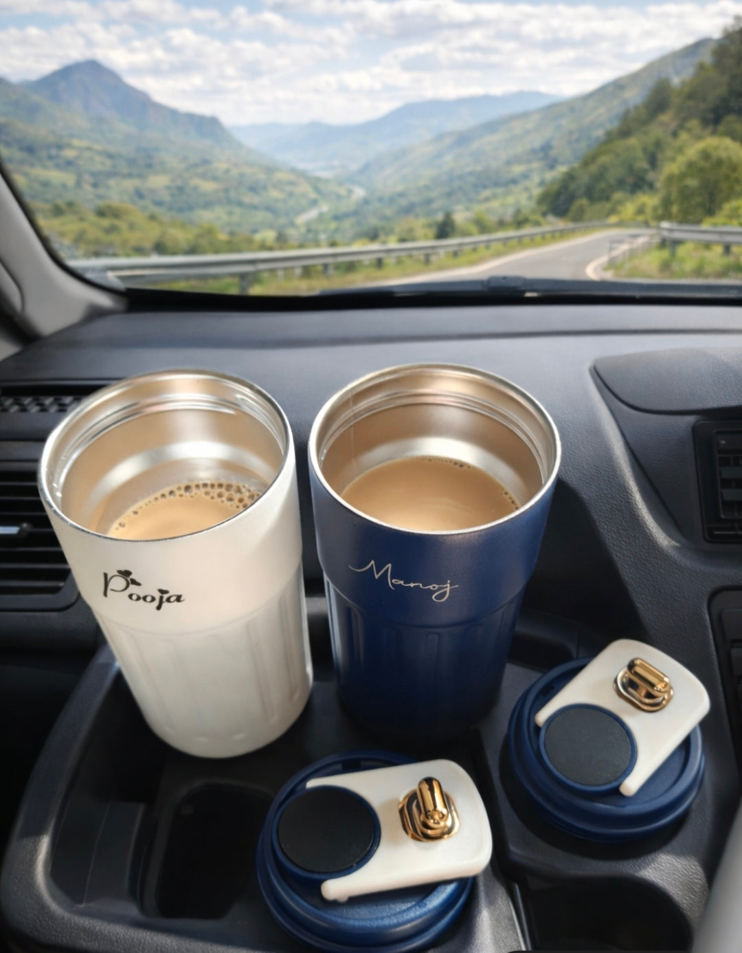 Personalised Coffee Flask | Hot & Cold Temperature Flask | (White)