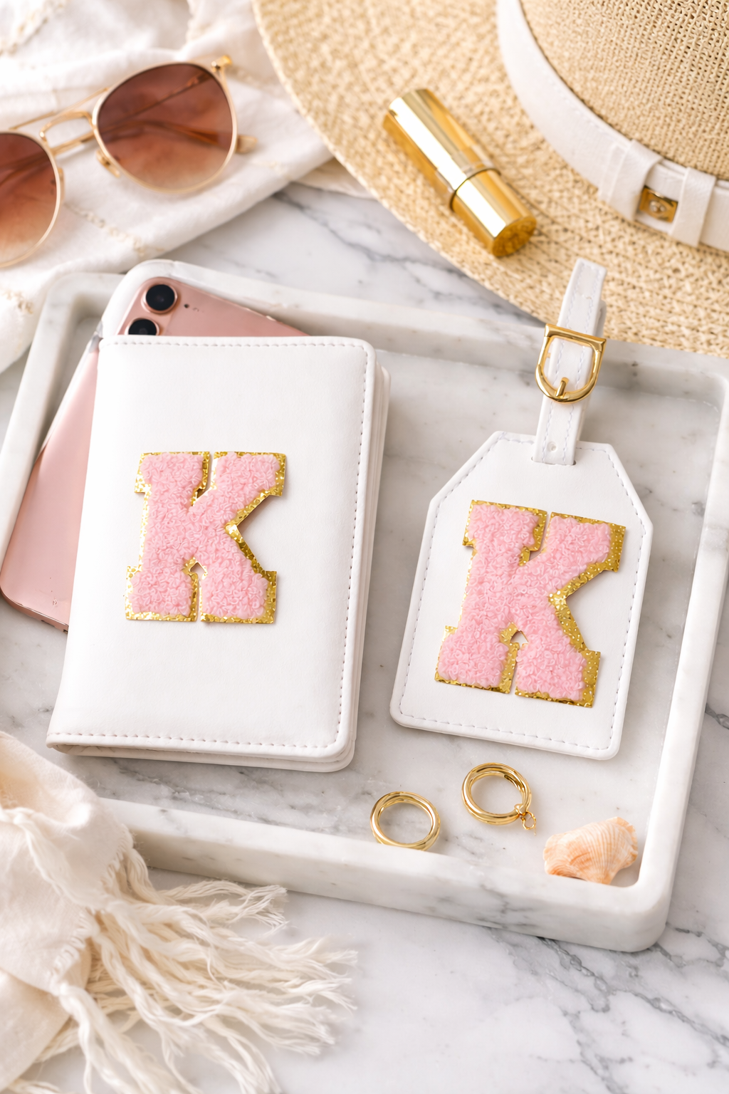 Customised Passport Cover & Luggage Tag Combo (White)