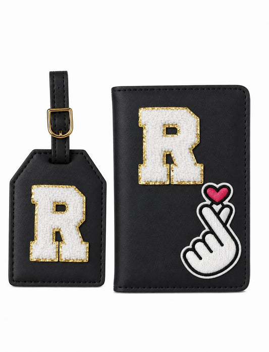 Customised Passport Cover & Luggage Tag Combo with Korean Heart