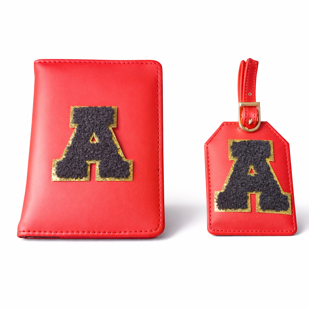 Customised Passport Cover & Luggage Tag Combo (Red)