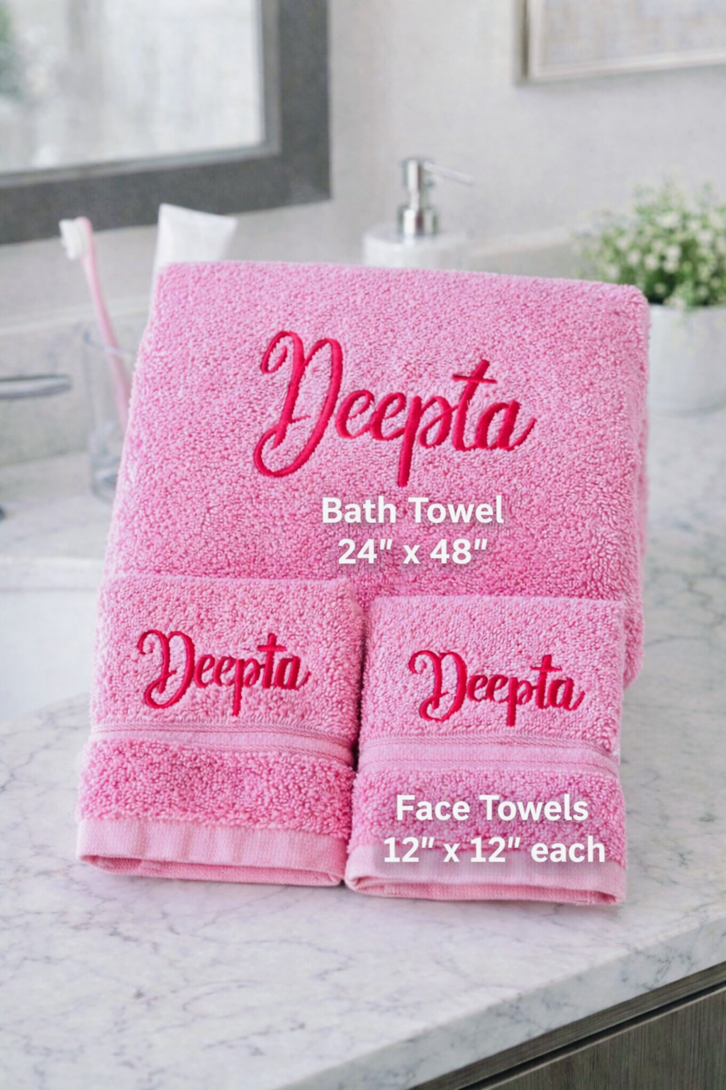 Personalised bath towel combo