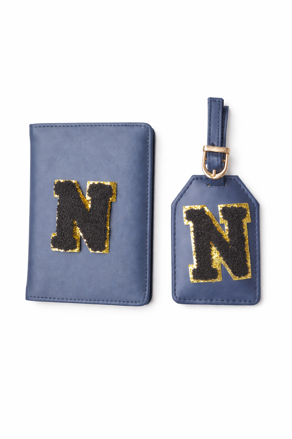 Customised Passport Cover & Luggage Tag Combo (Navy)