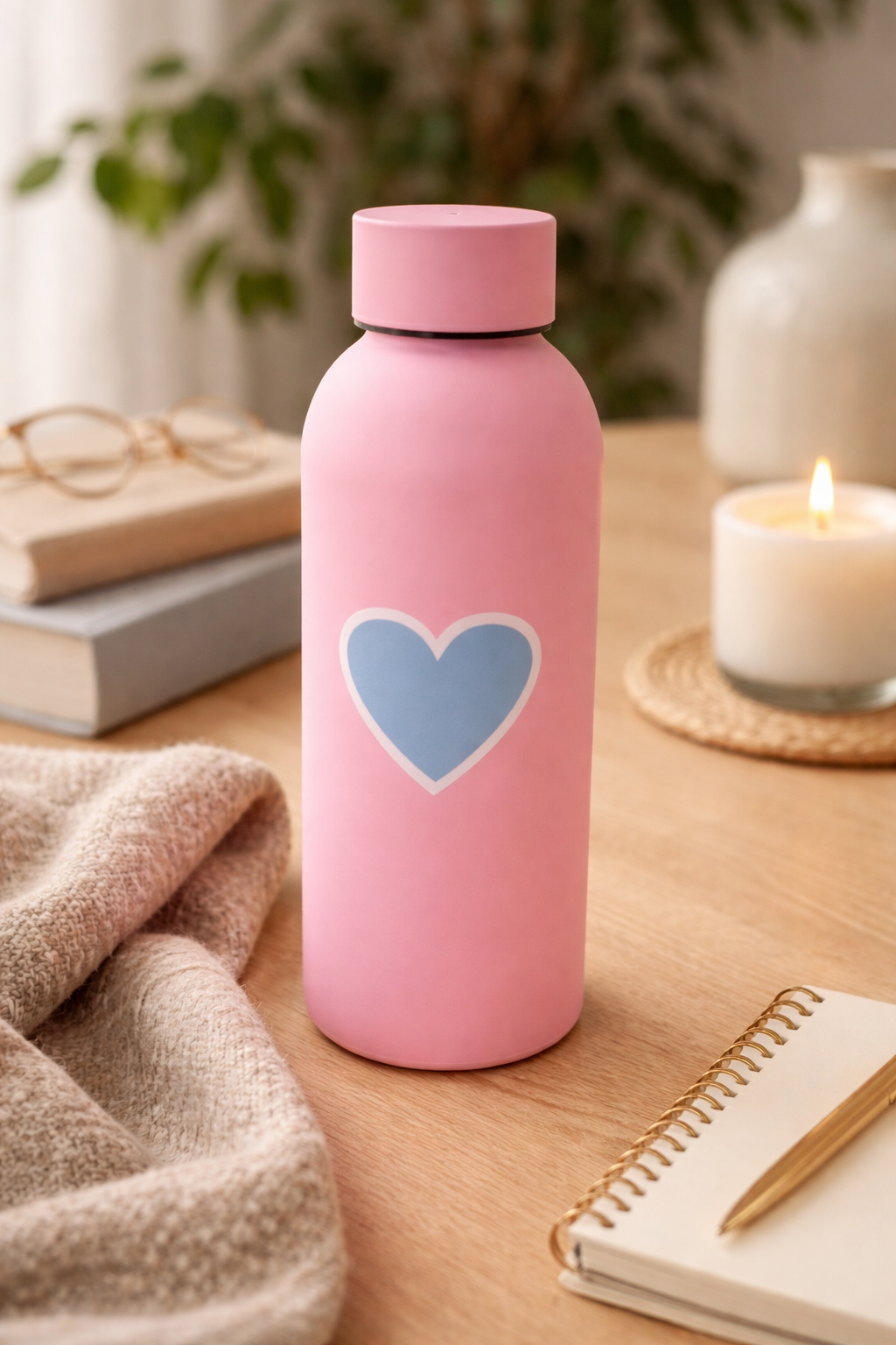 Stainless steel Hot & Cold 500ML bottle | Customised Bottle | Good for Gifting | (Pink)