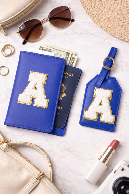 Customised Passport Cover & Luggage Tag Combo (Royal Blue)